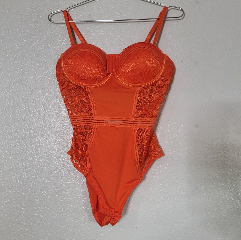 Orange Lacey Body Suit